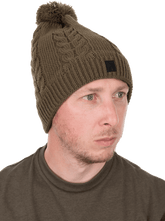 Fox Khaki Knitted Bobble - Muts - dé KarperCentrale